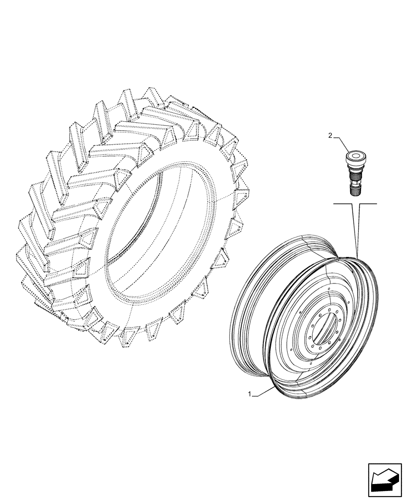 Схема запчастей Case IH OPTUM 270 CVT - (44.520.110) - VAR - 8901804 - REAR, WHEEL (DWW16LX46) (44) - WHEELS