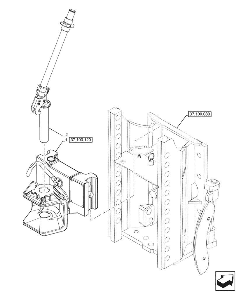 Схема запчастей Case IH FARMALL 80N - (37.100.110) - VAR - 338003 - REAR, TOW HOOK (37) - HITCHES, DRAWBARS & IMPLEMENT COUPLINGS