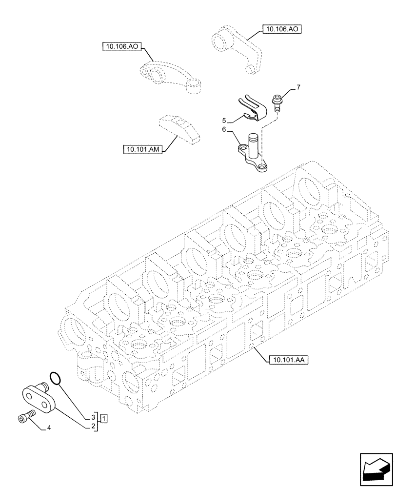 Схема запчастей Case IH F3HFE613A B003 - (10.254.AZ) - ENGINE EXHAUST BRAKE (10) - ENGINE