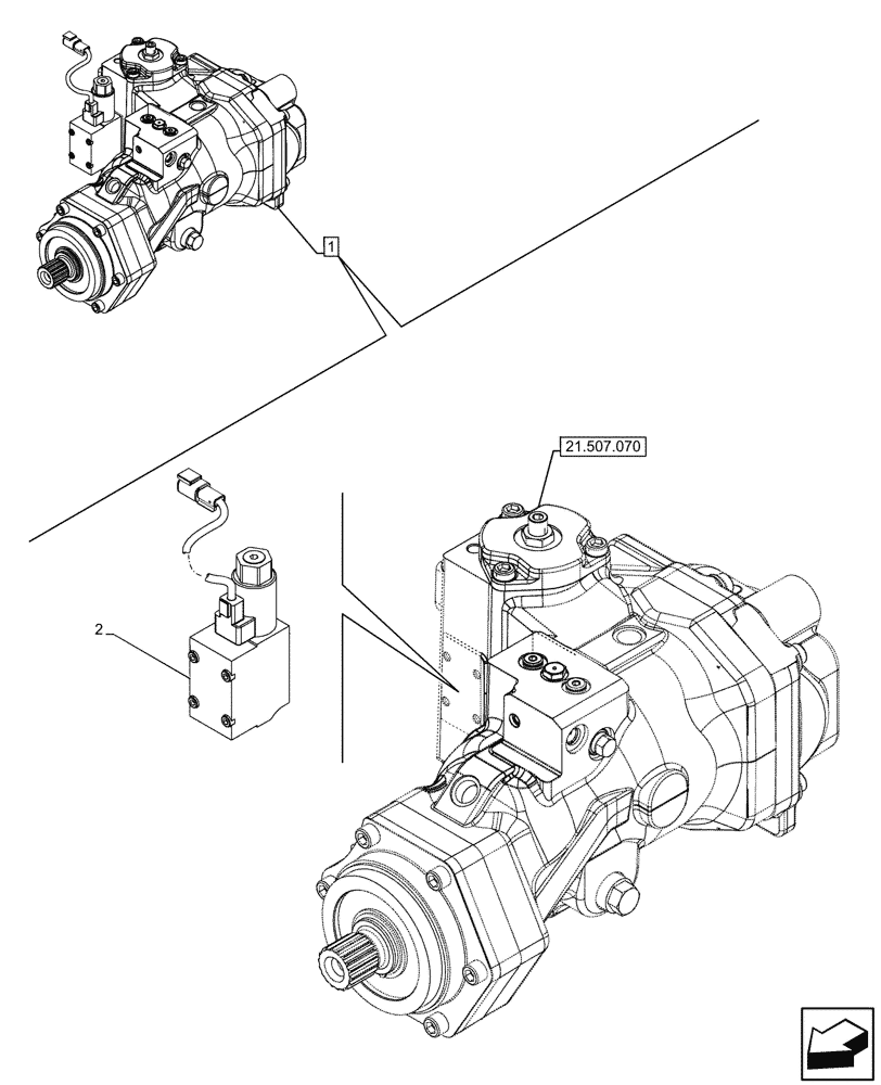 Схема запчастей Case IH OPTUM 270 CVT - (55.024.090) - VAR - 391138, 758022, 758870, 759053 - TRANSMISSION, HYDROSTATIC PUMP, SOLENOID VALVE (55) - ELECTRICAL SYSTEMS