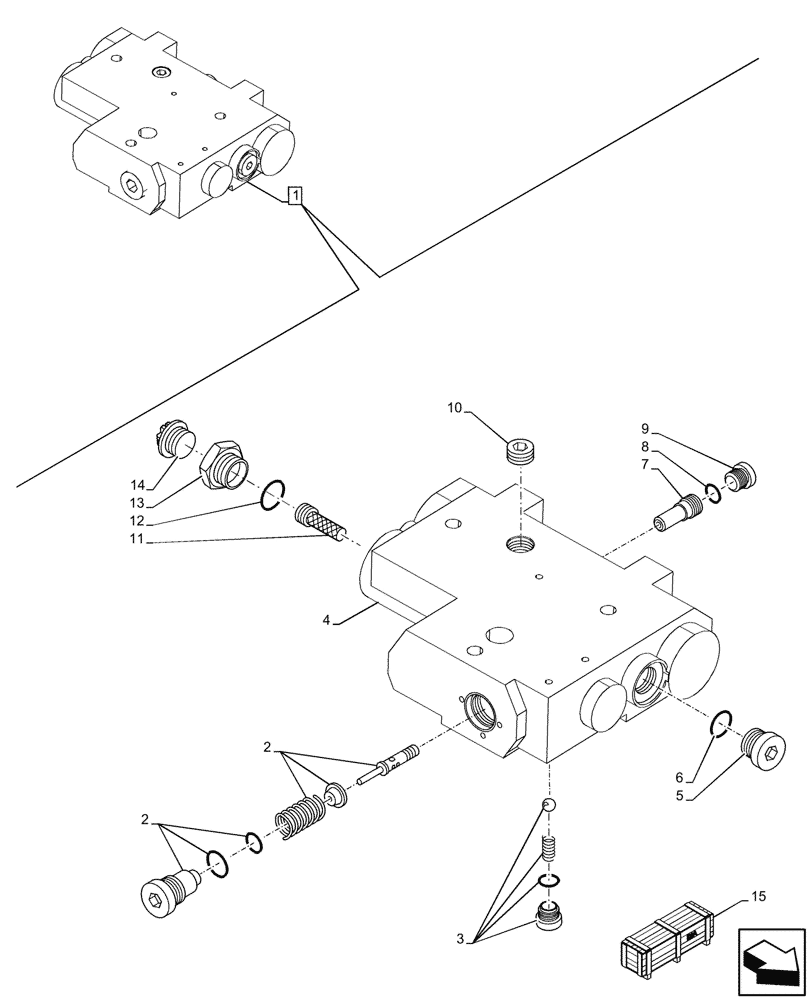 Схема запчастей Case IH OPTUM 270 CVT - (35.204.033) - VAR - 758064 - 1 MID-MOUNT CONTROL VALVE, COMPONENTS (35) - HYDRAULIC SYSTEMS