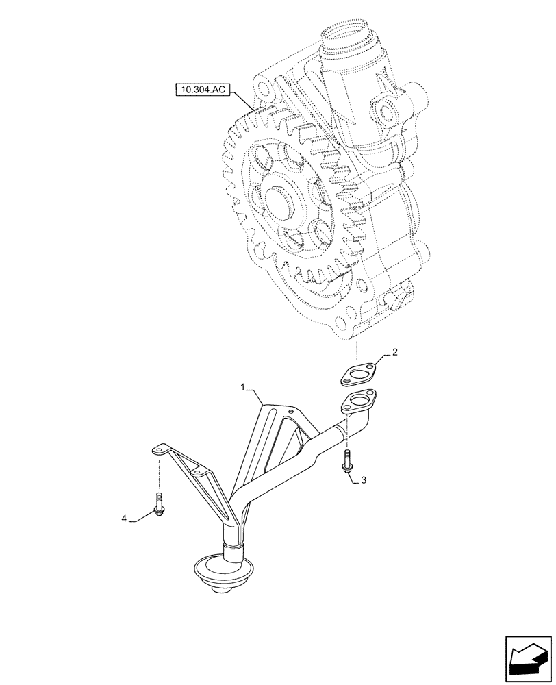 Схема запчастей Case IH F3HFE613A B003 - (10.304.AL) - SUCTION PIPE (10) - ENGINE