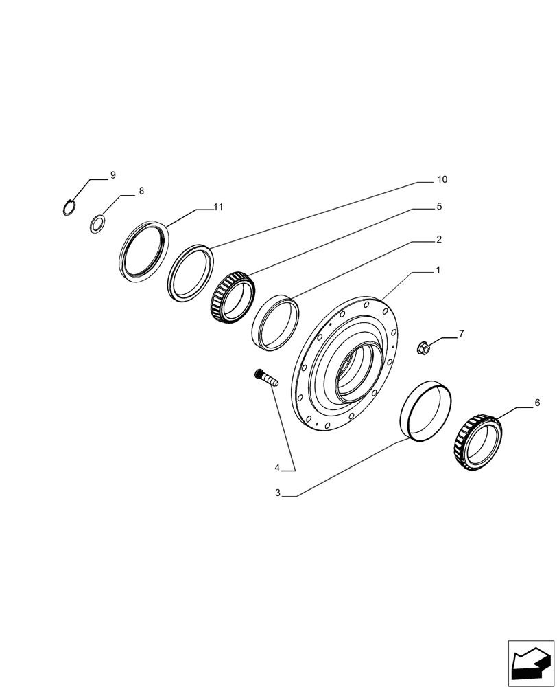 Схема запчастей Case IH MAGNUM 235 - (25.108.AB[01]) - FRONT AXLE PLANETARIES AND HUB, MFD, 12 BOLT HUB - DANA (25) - FRONT AXLE SYSTEM