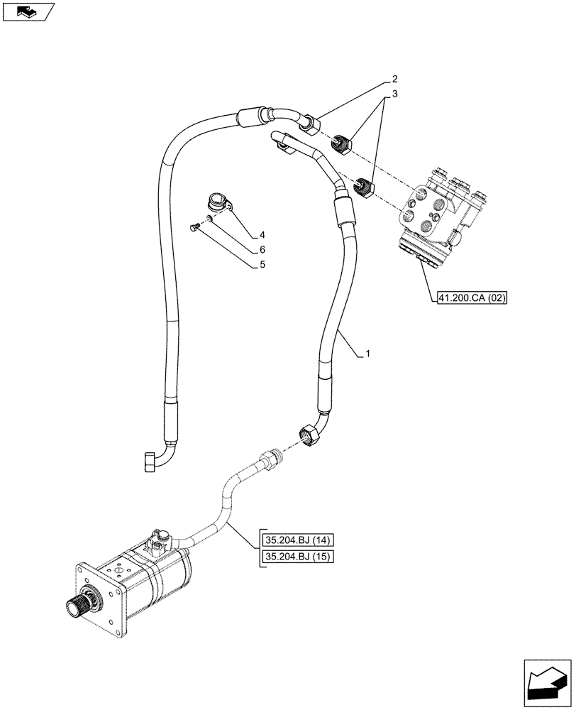 Схема запчастей Case IH FARMALL 85C - (41.200.AA[02]) - VAR - 337323, 338323, 743560, 743561, 744580, 744581, 744582 - STEERING VALVE, HYDR LINES - 4WD (POWERSHUTTLE, HI-LO) (41) - STEERING