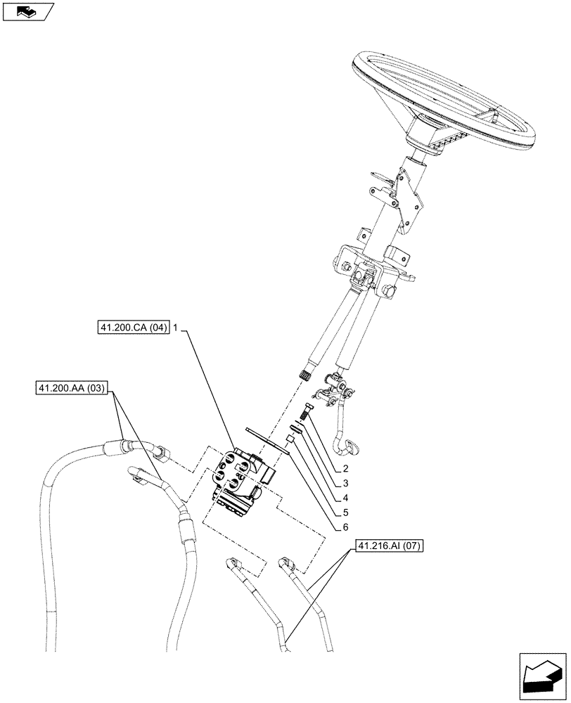 Схема запчастей Case IH FARMALL 95C - (41.200.CA[03]) - VAR - 330581 - STEERING VALVE - 2WD (41) - STEERING