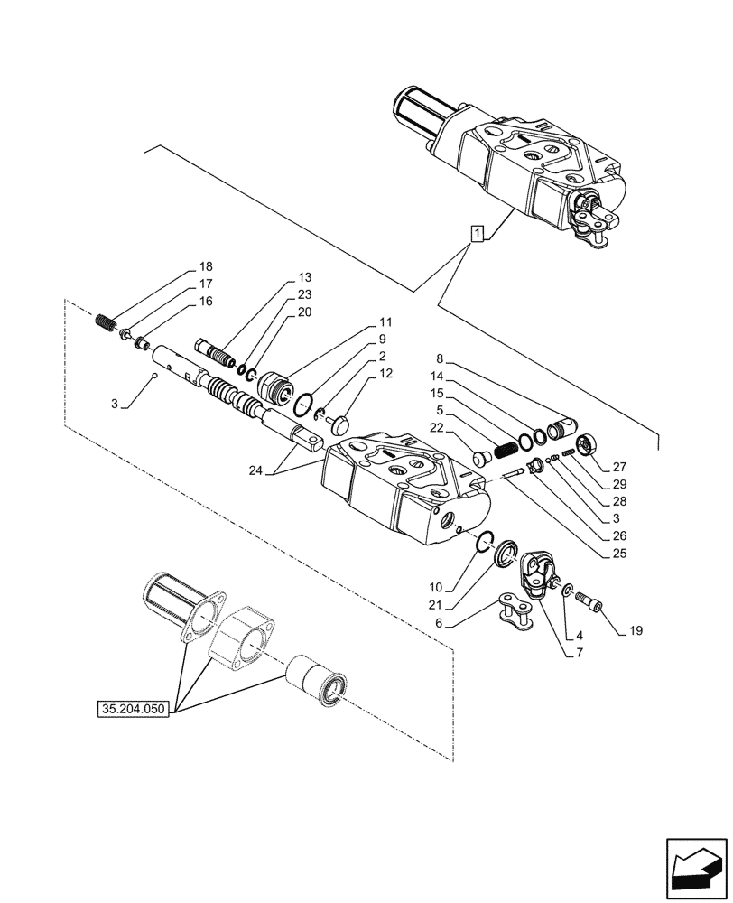 Схема запчастей Case IH FARMALL 80V - (35.204.040) - VAR - 341790 - 2 REMOTE CONTROL VALVES, DISTRIBUTOR, COMPONENTS (35) - HYDRAULIC SYSTEMS