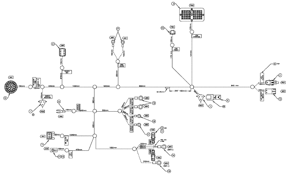 Схема запчастей Case IH TITAN 3020 - (08-015) - HARNESS, ENGINE TIER 3 (06) - ELECTRICAL