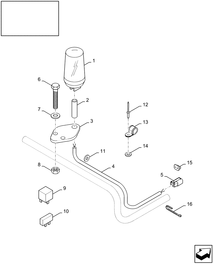 Схема запчастей Case IH LBX432S - (18.84110773[01]) - DIA : REVOLVING FLASHLIGHT (18) - ACCESSORIES