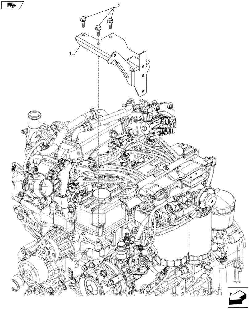 Схема запчастей Case IH FARMALL 115C - (50.200.AA[02]) - VAR - 392315, 394315, 334187, 334188, 334190, 334191 - SUPPORT, W/O AIR CONDITIONING, W/O CAB (50) - CAB CLIMATE CONTROL