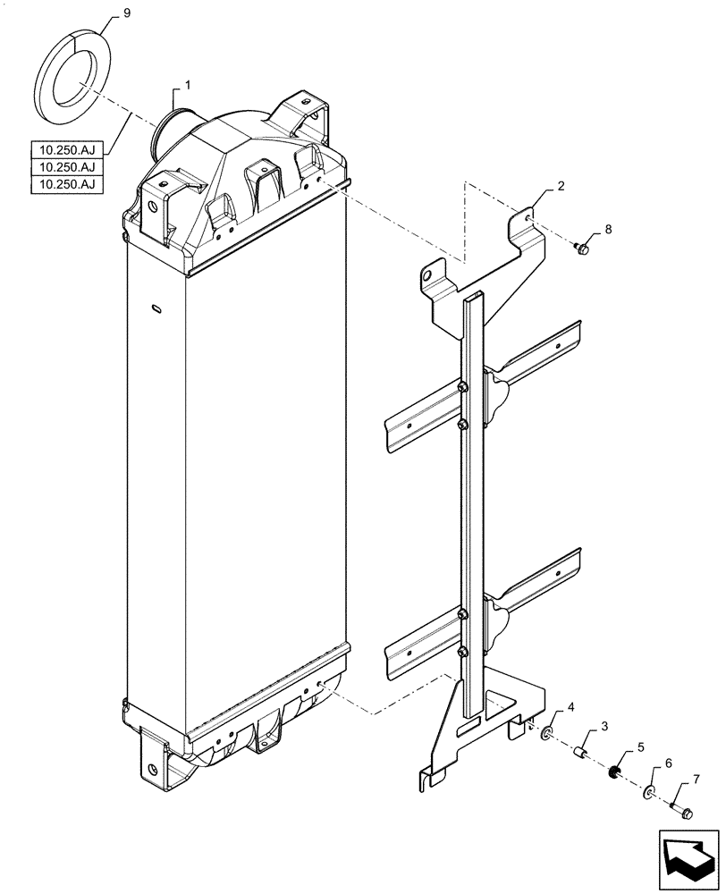 Схема запчастей Case IH 7140 - (10.310.AA) - INTERCOOLER, COOLER ASSY. (10) - ENGINE