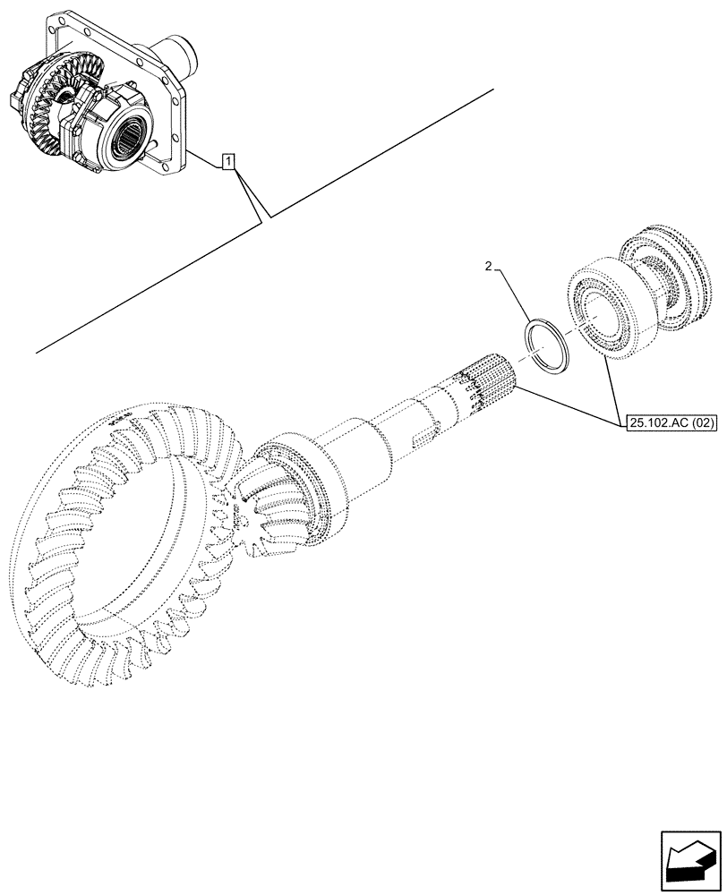 Схема запчастей Case IH MAXXUM 150 - (25.102.AC[03]) - VAR - 390409, 758421 - FRONT AXLE, W/ HYDRAULIC DIFFERENTIAL LOCK, W/ STEERING SENSORS, W/O WATERPROOF, DIFFERENTIAL, SHIM KIT (25) - FRONT AXLE SYSTEM