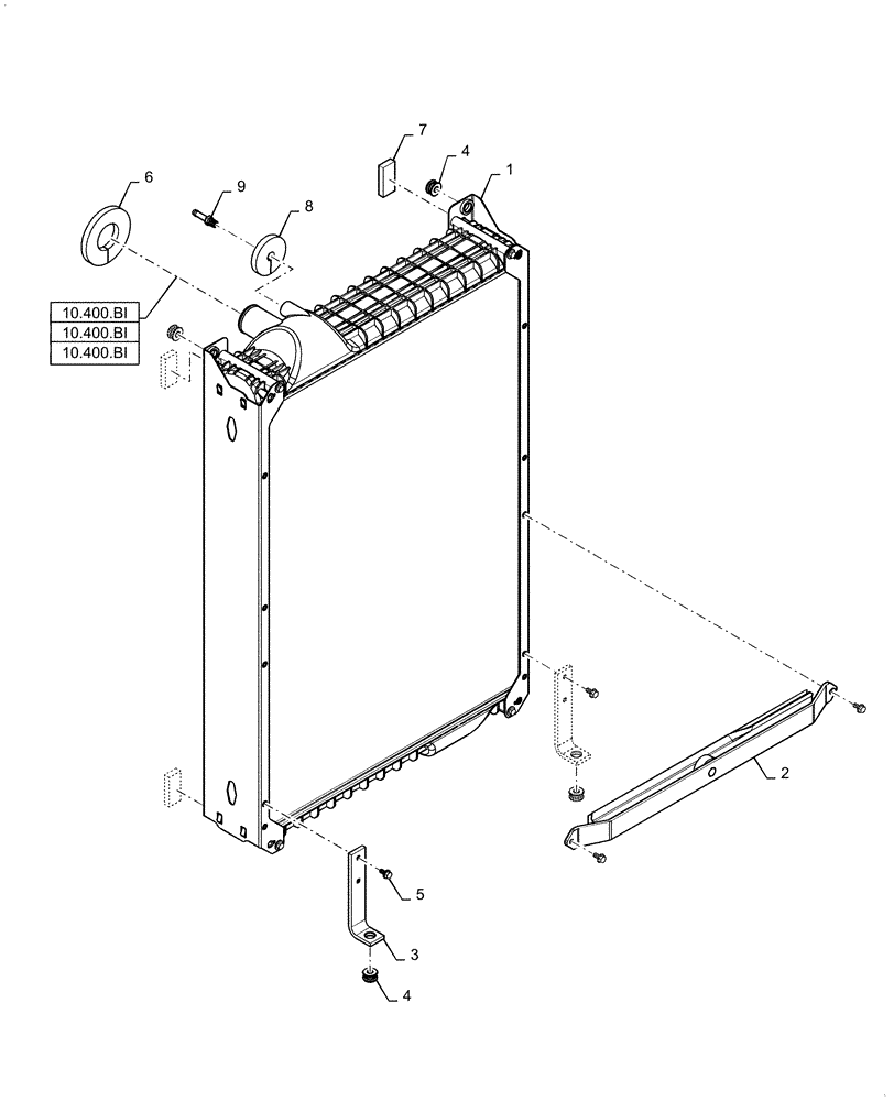 Схема запчастей Case IH 5140 - (10.400.BE) - RADIATOR ASSEMBLY, ENGINE (10) - ENGINE