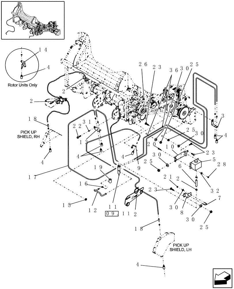 Схема запчастей Case IH RBX463 - (18.92) - CHAIN OILER KIT (18) - ACCESSORIES