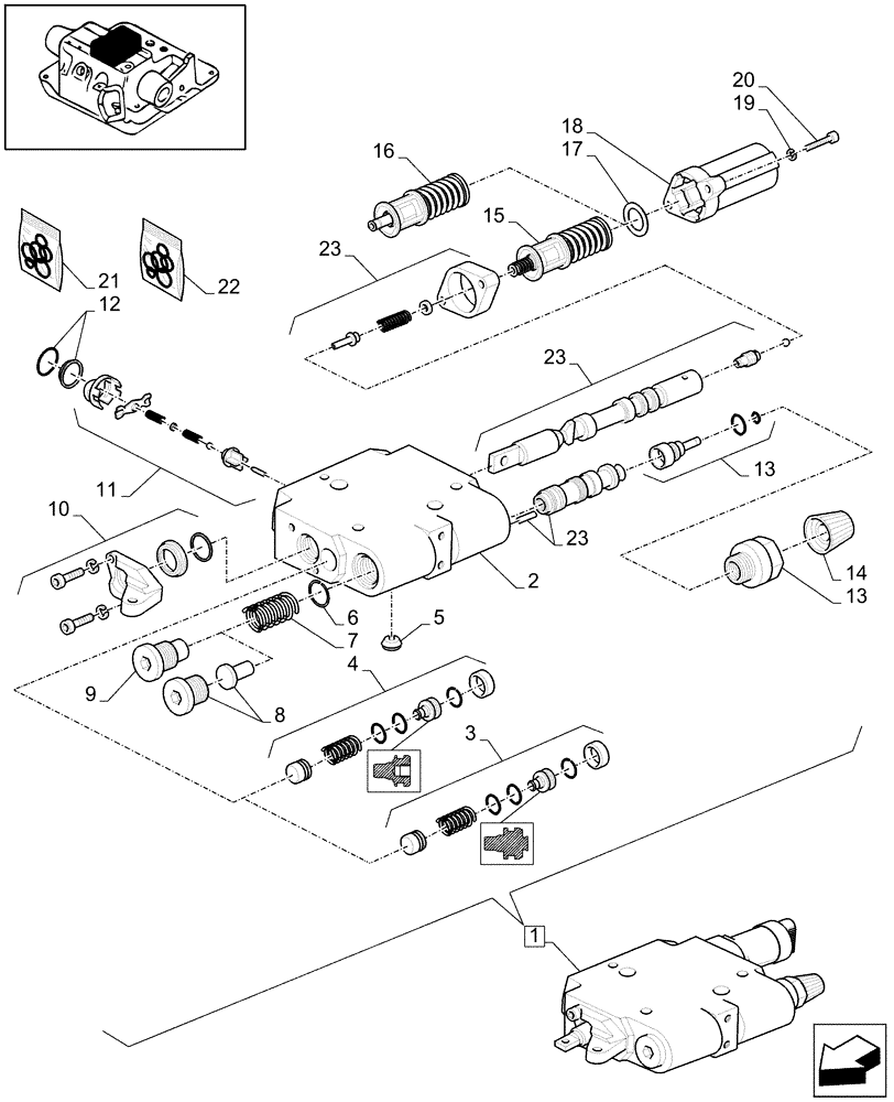 Схема запчастей Case IH MAXXUM 140 - (1.82.7/06B) - VALVE CONTROL BREAKDOWN (VAR - 331844-333844-334844-331845-333845-334845-335845-333851) (01) - ENGINE