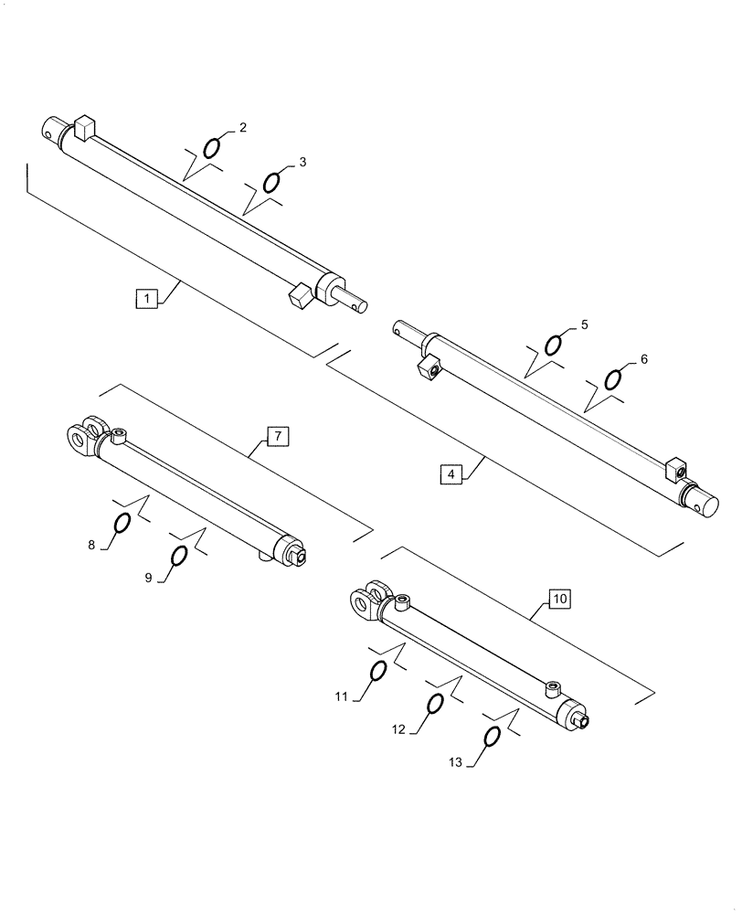 Схема запчастей Case IH 3162 - (35.410.03[03]) - REEL ARM, HYDRAULIC CYLINDERS (35) - HYDRAULIC SYSTEMS