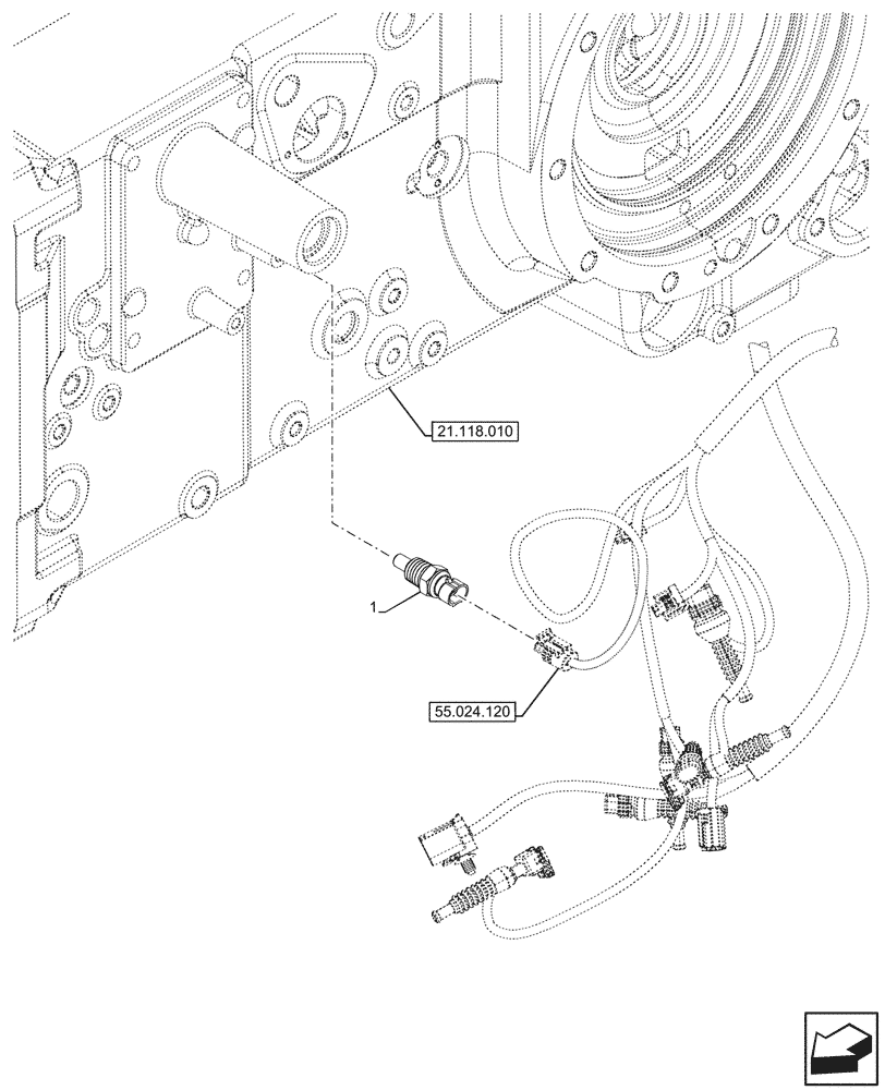 Схема запчастей Case IH FARMALL 90N - (55.022.020) - VAR - 330273 - TRANSMISSION, TEMPERATURE SWITCH, HI-LO (55) - ELECTRICAL SYSTEMS