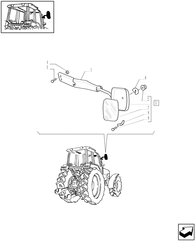 Схема запчастей Case IH PUMA 210 - (1.93.6/01[02]) - (VAR.879) SHATTERPROOF TELESCOPIC EXTERNAL REAR VIEW MIRROR (10) - OPERATORS PLATFORM/CAB