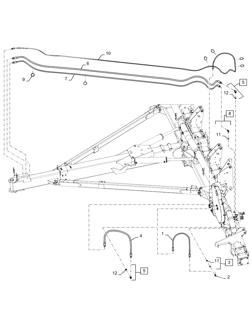 Схема запчастей Case IH 1255 - (35.780.AD[02]) - HYDRAULIC VACUUM FAN HOSES 12 ROW ADVANCE FARMING SYSTEM (35) - HYDRAULIC SYSTEMS