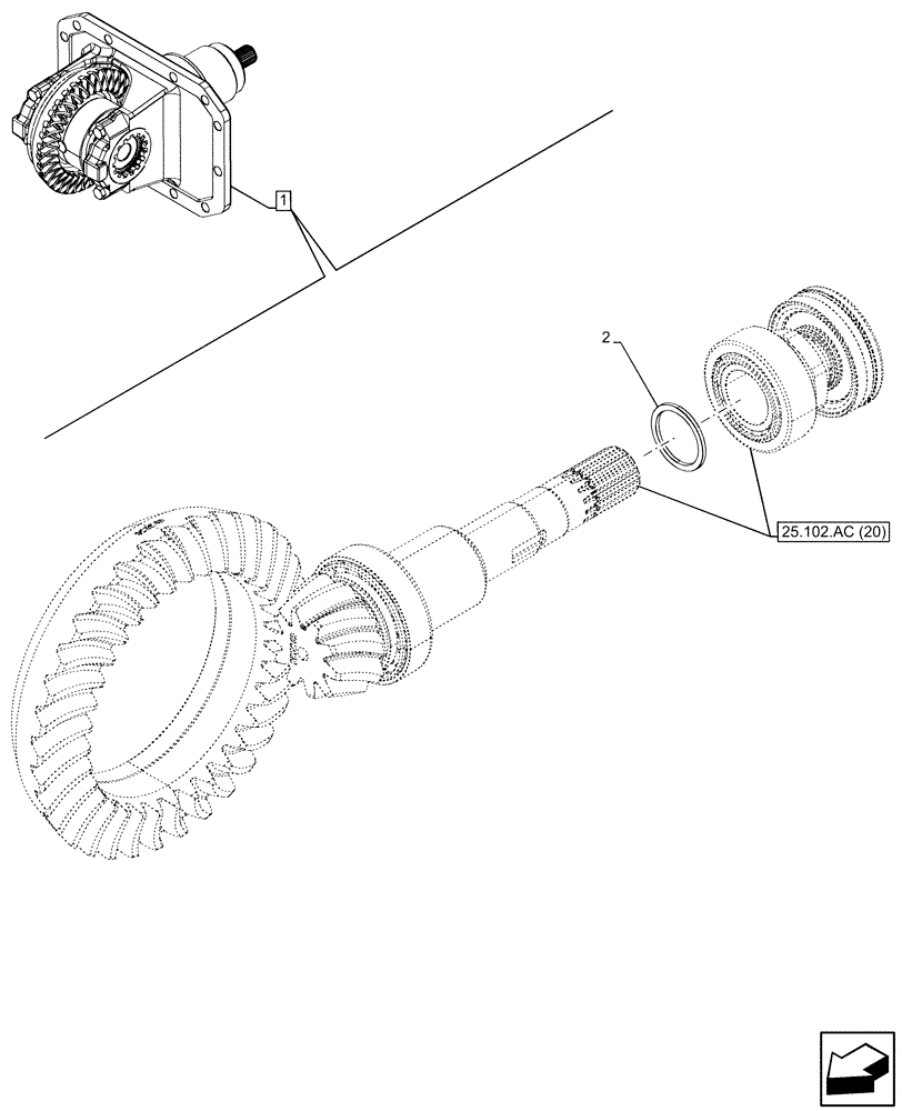 Схема запчастей Case IH MAXXUM 145 - (25.102.AC[21]) - VAR - 392196, 758417, 758418, 758419 - FRONT AXLE, W/ LIMITED SLIP DIFFERENTIAL, DIFFERENTIAL, SHIM KIT (25) - FRONT AXLE SYSTEM