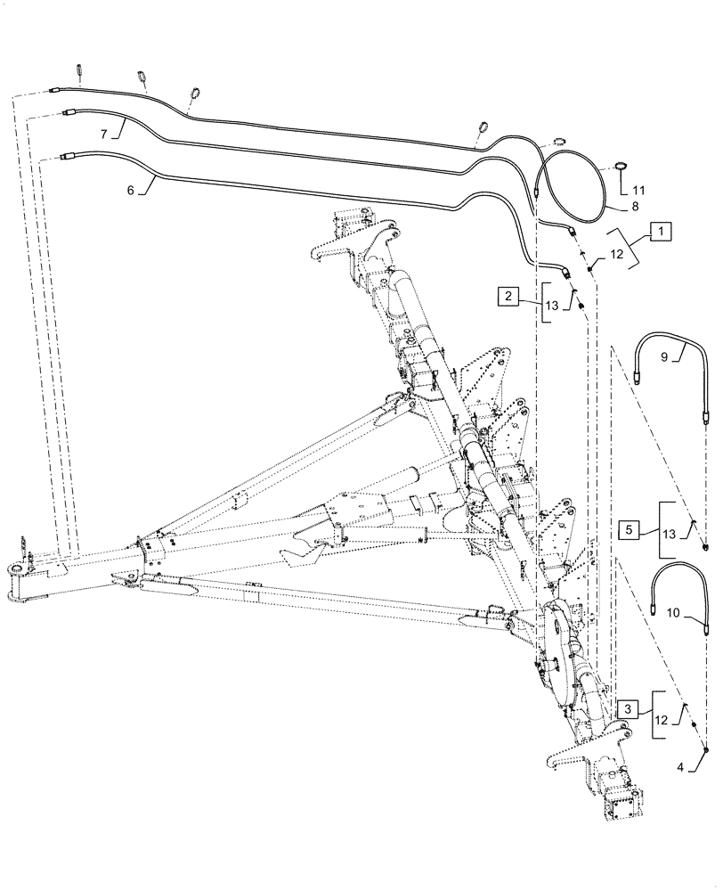 Схема запчастей Case IH 1255 - (35.780.AD[01]) - HYDRAULIC VACUUM FAN HOSES 12 ROW EARLY RISER (35) - HYDRAULIC SYSTEMS