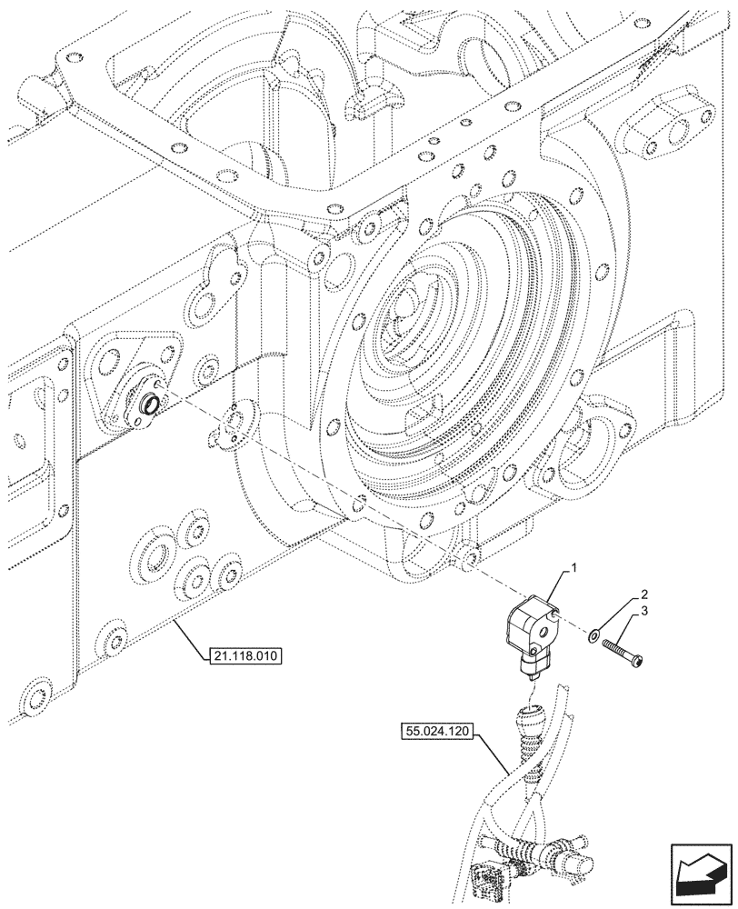 Схема запчастей Case IH FARMALL 90V - (55.513.070) - VAR - 330273 - TRANSMISSION, CONTROLS, LEVER, POTENTIOMETER, HI-LO (55) - ELECTRICAL SYSTEMS