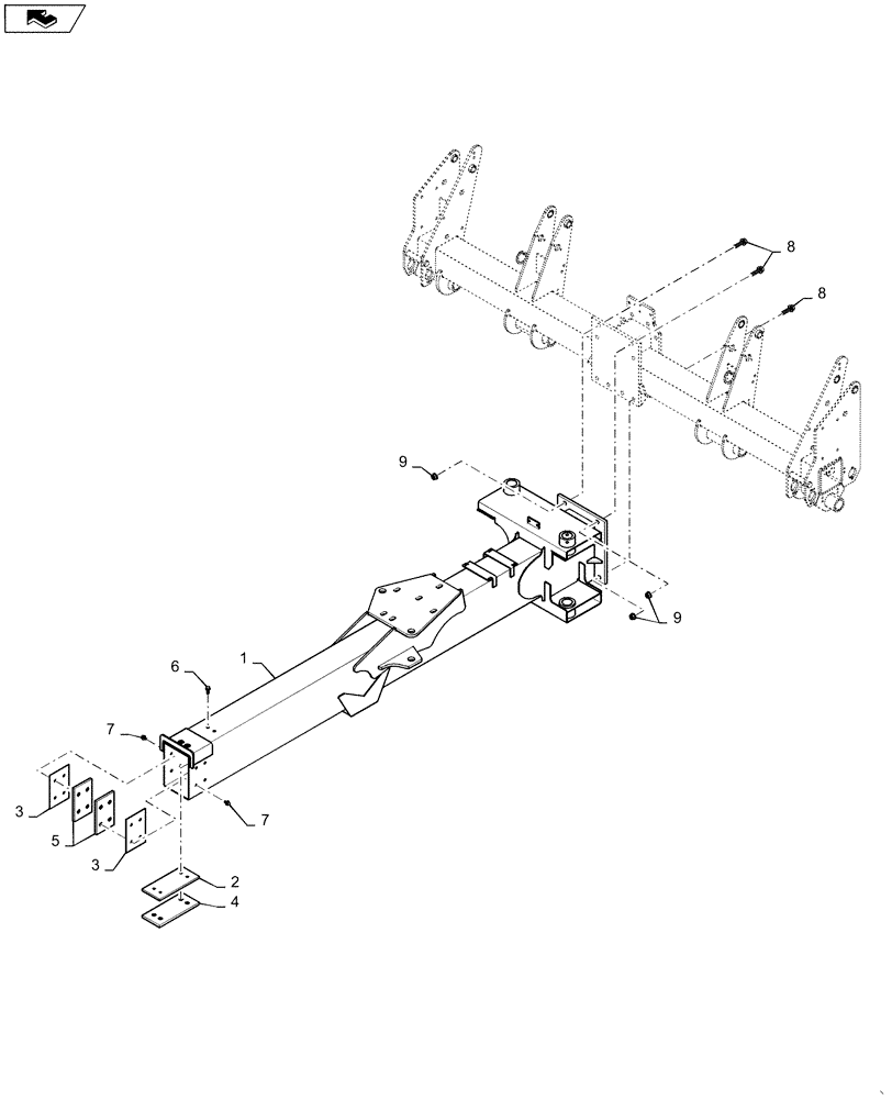 Схема запчастей Case IH 1255 - (39.110.AB[02]) - OUTER HITCH FOR 12 ROW 2 POINT (39) - FRAMES AND BALLASTING