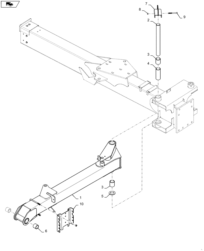 Схема запчастей Case IH 1255 - (39.100.AN[02]) - INNER WING LEFT FOR 12 ROW (39) - FRAMES AND BALLASTING