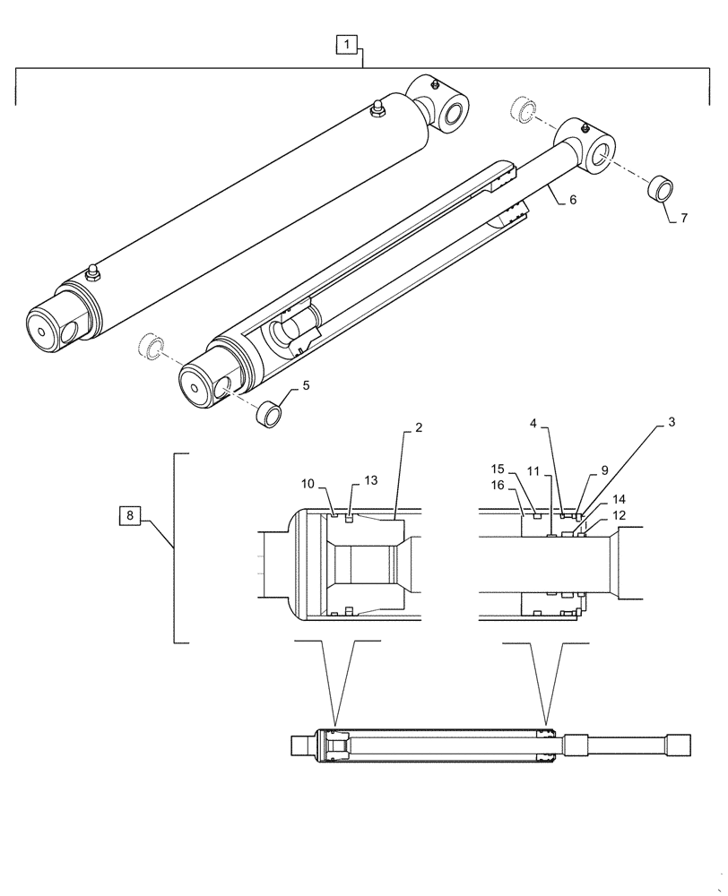 Схема запчастей Case IH LX760 - (35.723.090) - BUCKET LIFT CYLINDER - NSL (35) - HYDRAULIC SYSTEMS