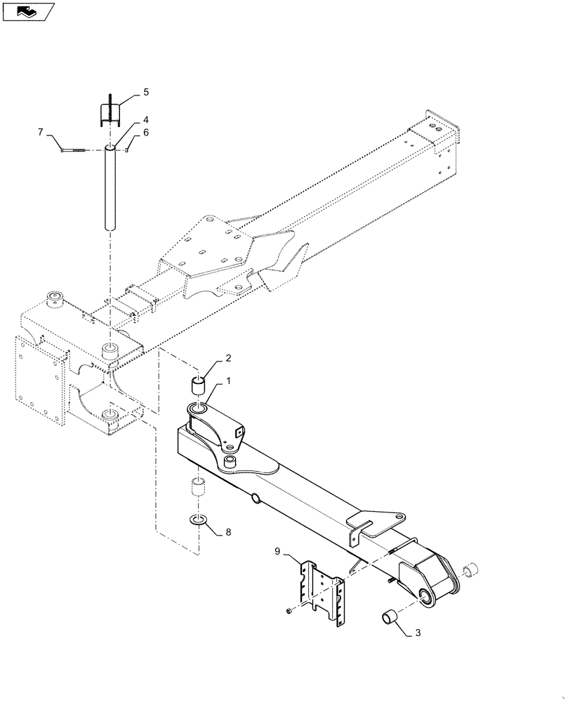 Схема запчастей Case IH 1255 - (39.100.AN[03]) - INNER WING RIGHT FOR 12 ROW (39) - FRAMES AND BALLASTING