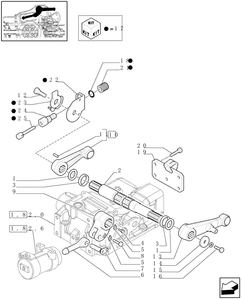 Схема запчастей Case IH MXU110 - (1.82.8/02) - (VAR.569) AUTOMATIC HITCH - (WITH 1 ADDITIONAL JACK) - LIFT BOOMS (07) - HYDRAULIC SYSTEM