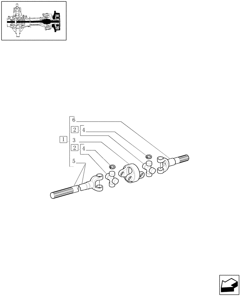 Схема запчастей Case IH MAXXUM 120 - (1.40. 5/10B) - FRONT AXLE - AXLE - SHAFT ARTICULATED - BREAKDOWN (VAR.330427) (04) - FRONT AXLE & STEERING