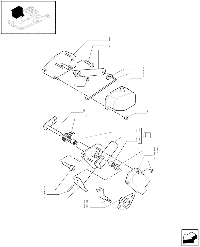 Схема запчастей Case IH JX1095C - (1.82.5/01) - (VAR.126-127) ELECTRONIC LIFT - SUPPORT AND GUARDS (07) - HYDRAULIC SYSTEM