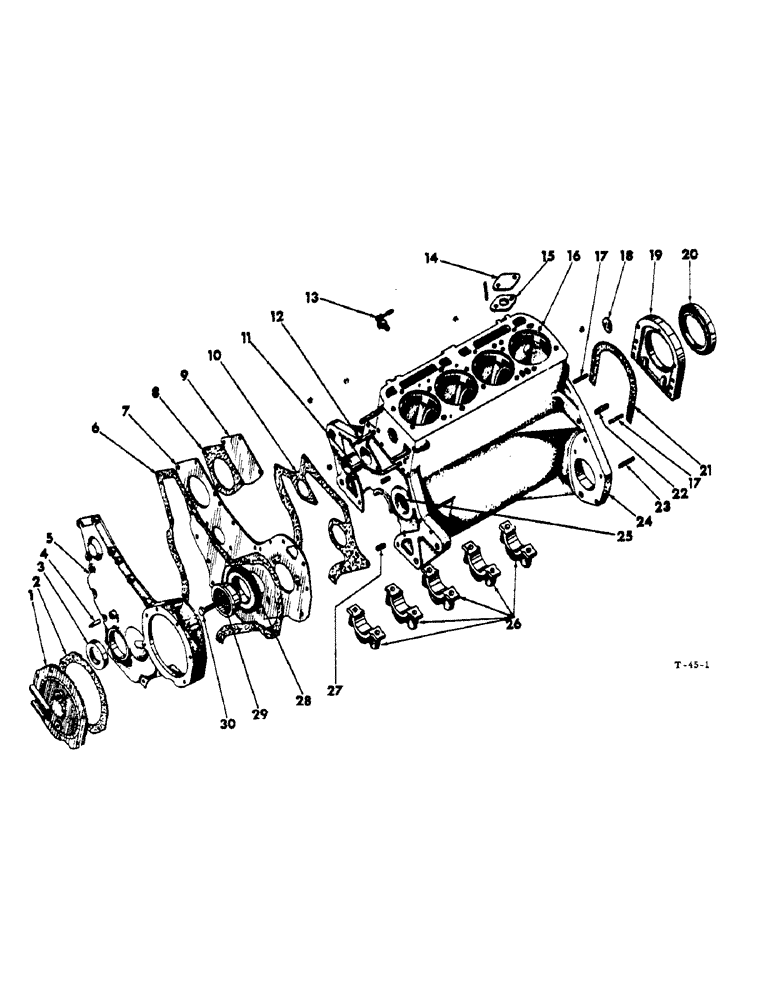 Схема запчастей Case IH 201 - (A-016) - ENGINE CRANKCASE (10) - ENGINE