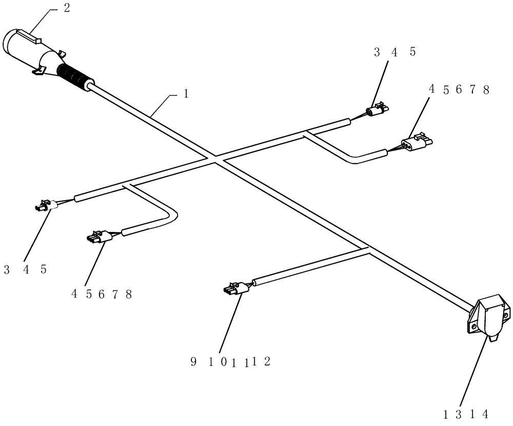 Схема запчастей Case IH ATX700 - (03.010.1) - HARNESS, SAFETY LIGHTING Electrical/Electronics