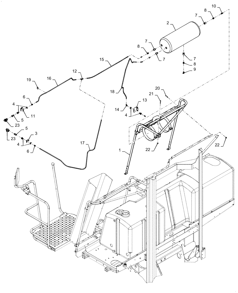 Схема запчастей Case IH 620 - (02-27) - AIR COMPRESSOR, CAB CONNECTIONS (01) - ENGINE