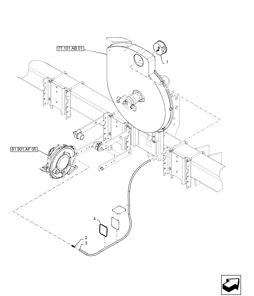 Схема запчастей Case IH 1255 - (79.103.AA[01]) - ANALOG VACUUM GAUGE (79) - PLANTING