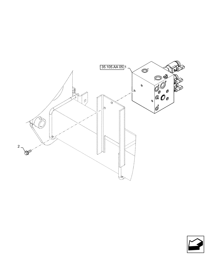 Схема запчастей Case IH 1255 - (35.105.AA[02]) - MULTI VALVE DIRECT DRIVE (35) - HYDRAULIC SYSTEMS