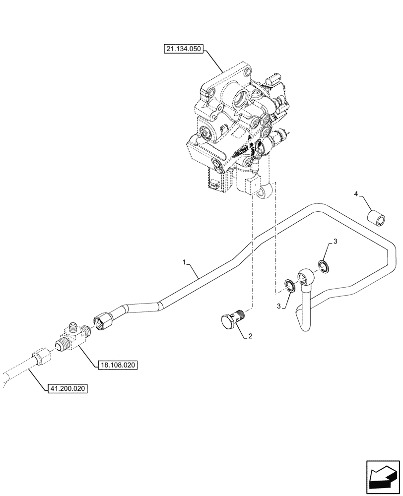 Схема запчастей Case IH FARMALL 80N - (21.104.060) - VAR - 759011 - TRANSMISSION OIL, LINES, 80L/MIN, MECHANICAL, TRANSMISSION, CAB (21) - TRANSMISSION