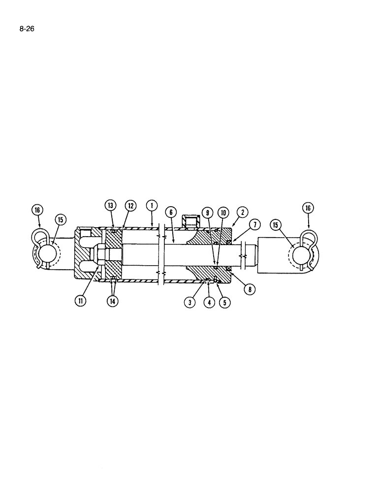 Схема запчастей Case IH 365 - (8-26) - HYDRAULIC CYLINDER, 3-1/2 ID X 8 INCH STROKE (08) - HYDRAULICS