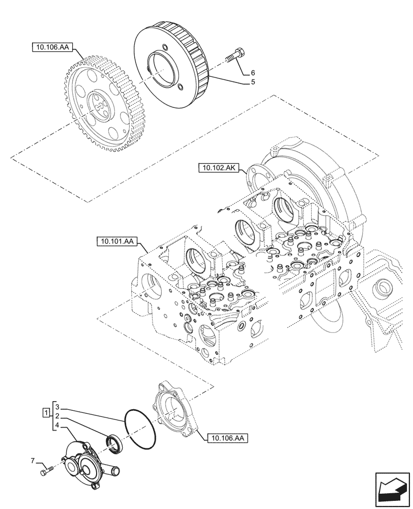 Схема запчастей Case IH F2CFP614C H003 - (10.304.AP) - ENGINE, VENT (10) - ENGINE