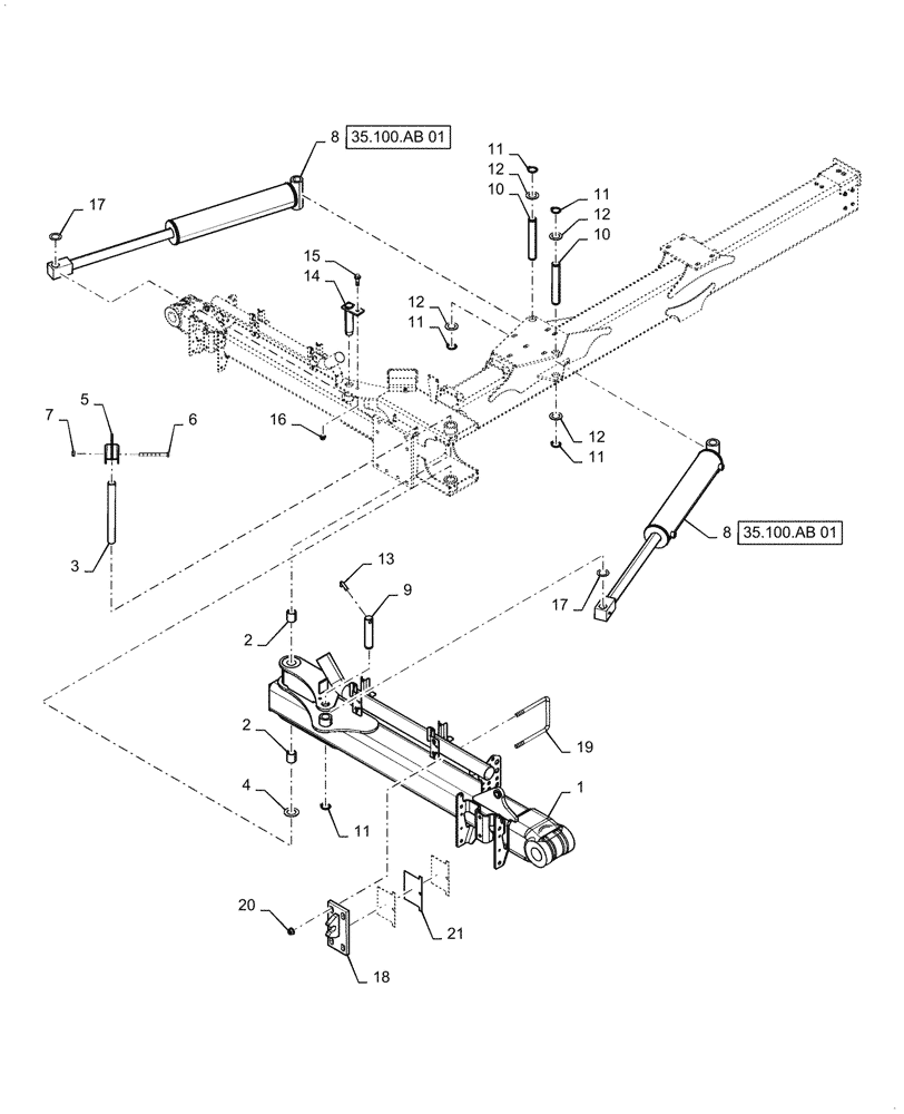 Схема запчастей Case IH 2150 - (39.902.AB[01]) - INNER WINGS 12/16 ROW (39) - FRAMES AND BALLASTING