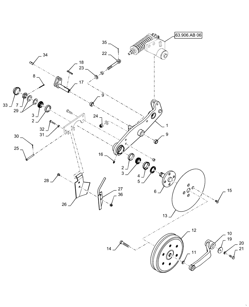 Схема запчастей Case IH 1255 - (63.906.AB[02]) - LIQUID FERTILIZER RIGHT COUPLER (63) - CHEMICAL APPLICATORS