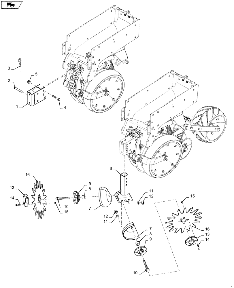 Схема запчастей Case IH 1235 - (75.200.AH[01]) - RESIDUE MANAGER DUAL TINE (75) - SOIL PREPARATION