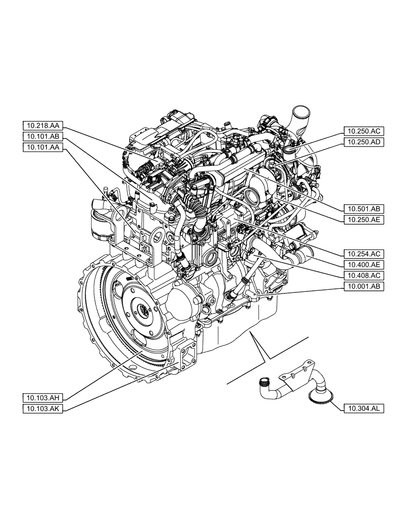 Схема запчастей Case IH F5HFL463A F001 - (10.000.00[02]) - SECTION INDEX - ENGINE (10) - ENGINE