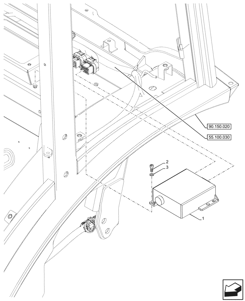 Схема запчастей Case IH FARMALL 90N - (55.130.010) - VAR - 342266, 342267, 759011 - CONTROL UNIT, EDC, CAB (55) - ELECTRICAL SYSTEMS