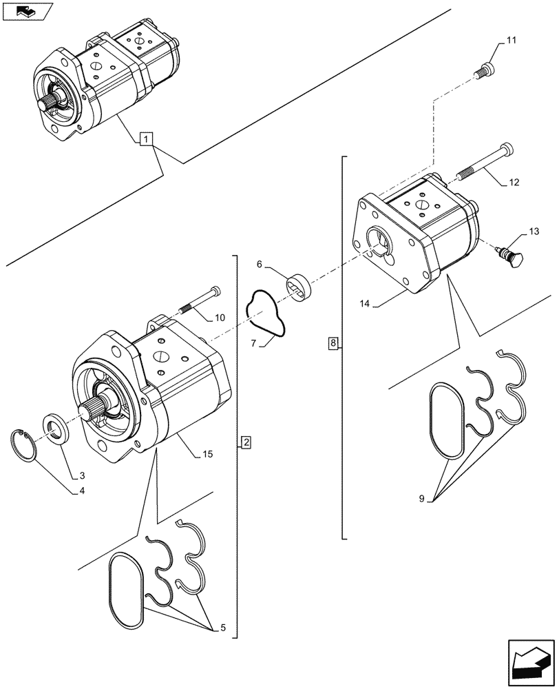 Схема запчастей Case IH FARMALL 105U - (35.104.AA[03A]) - VAR - 331690 - HYDRAULIC PUMP (80 L/MIN) - COMPONENT - BEGIN YR 10-MAR-2013 (35) - HYDRAULIC SYSTEMS