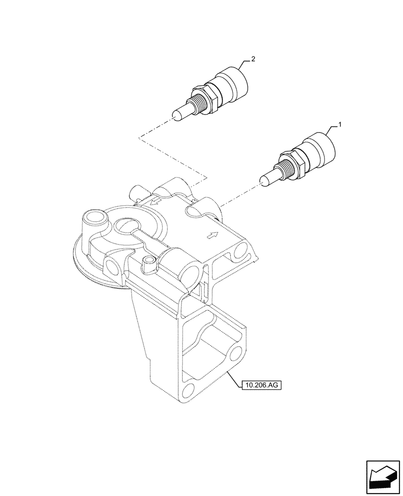 Схема запчастей Case IH F2CFP614C H003 - (55.010.AH) - FUEL FILTER, SENSOR (55) - ELECTRICAL SYSTEMS