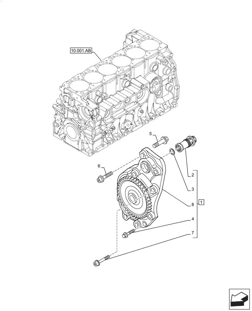 Схема запчастей Case IH F2CFP614B H003 - (10.304.AC) - ENGINE OIL PUMP (10) - ENGINE