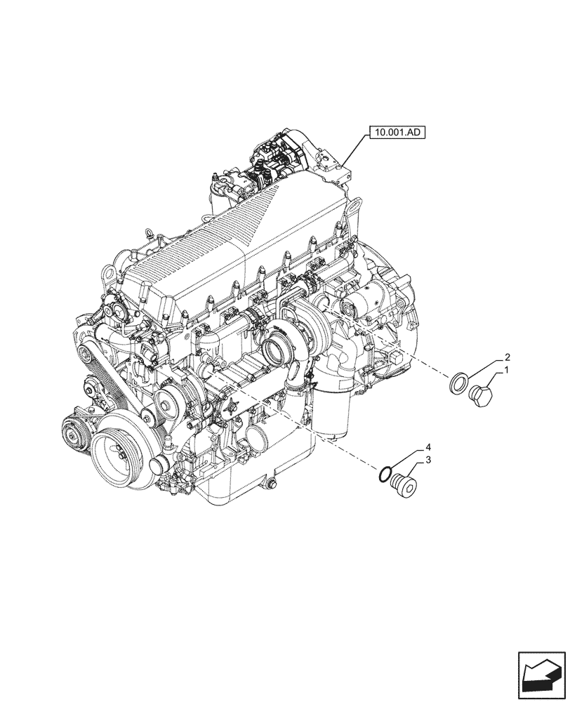 Схема запчастей Case IH F2CFP614E H003 - (10.001.AF) - ENGINE, PLUGS (10) - ENGINE