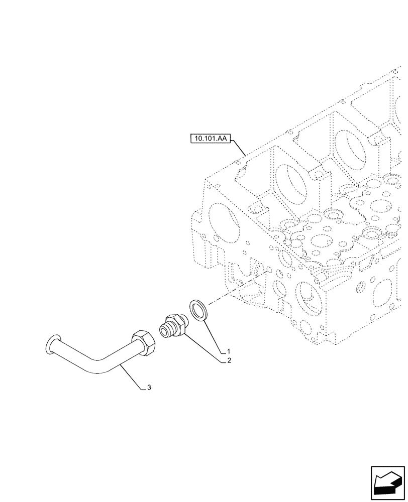 Схема запчастей Case IH F2CFP614B H003 - (10.400.AE[02]) - ENGINE, COOLING SYSTEM LINE (10) - ENGINE